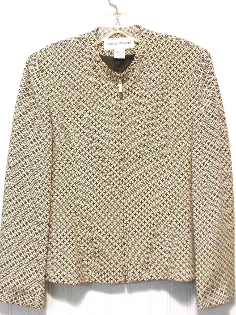 Vintage Zipped Front Tailored Silk Jacket, Size 6